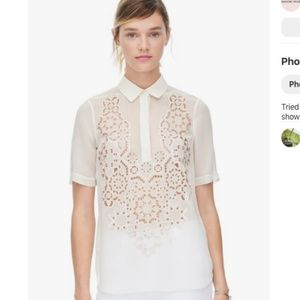 Rebecca Taylor | Silk Mosaic Cutout Top